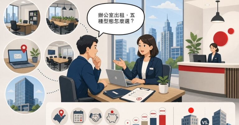 辦公室出租怎麼選？五種辦公型態的差異、費用與挑選重點
