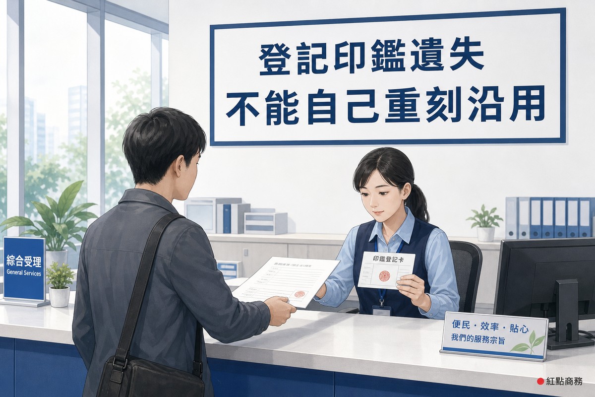 承辦人員在櫃台比對表單上的印鑑與留存紀錄