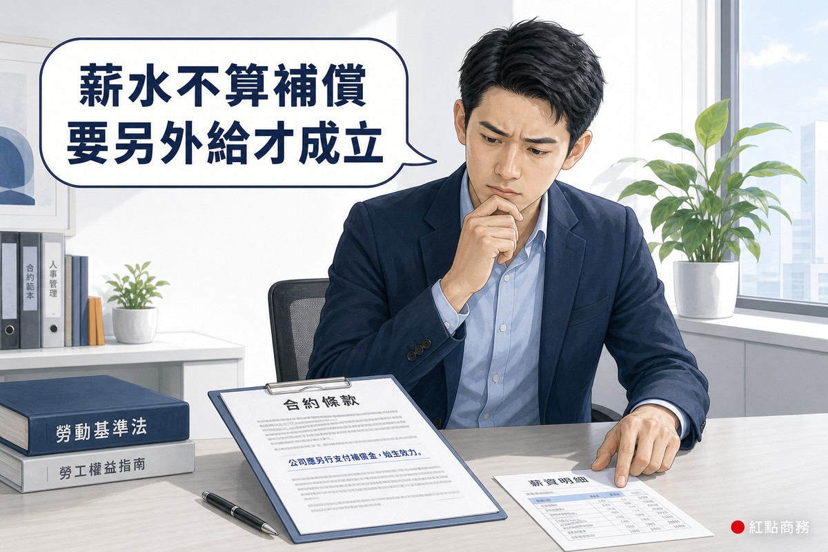 業主比對契約條款與薪資單發現兩者不能混為一談