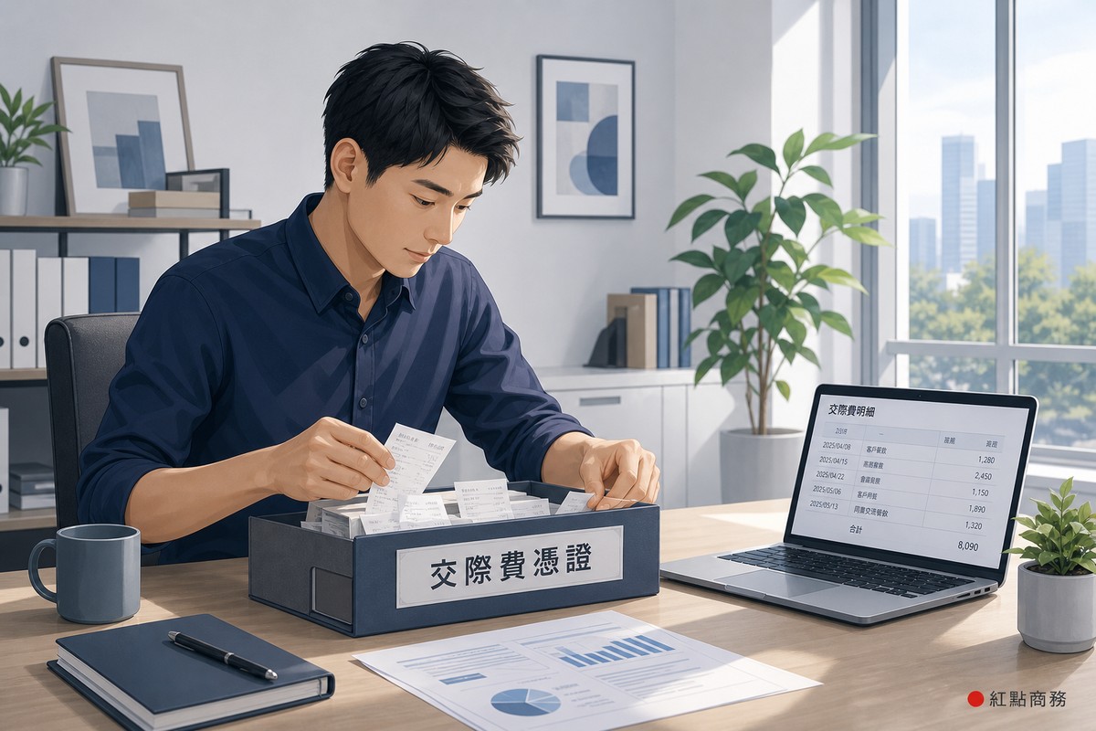 業主整理交際費憑證並登入帳務系統