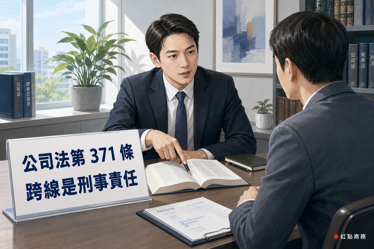 律師向外商代表說明公司法第371條的刑事責任