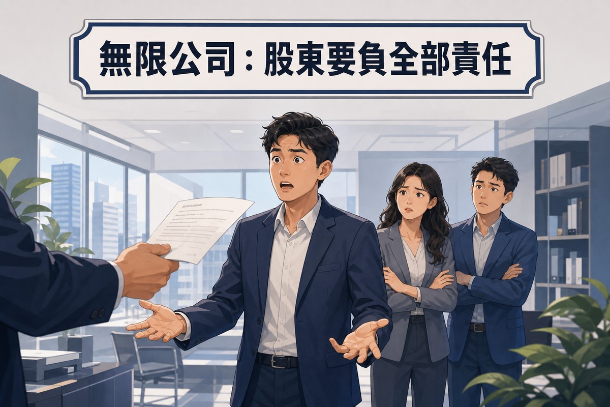 無限公司三位股東面對債權人追討情境