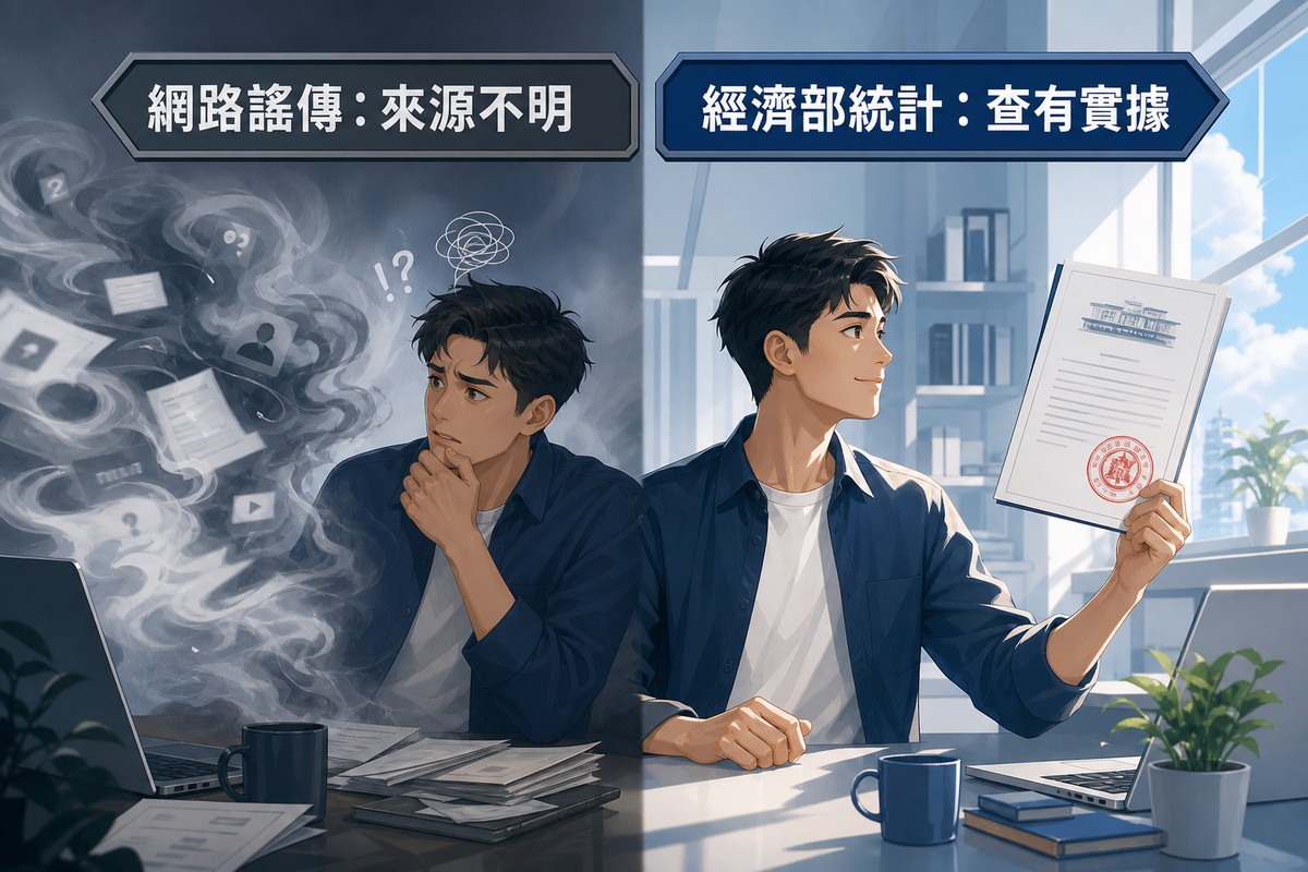 網路謠傳資訊混沌與經濟部官方文件對比情境