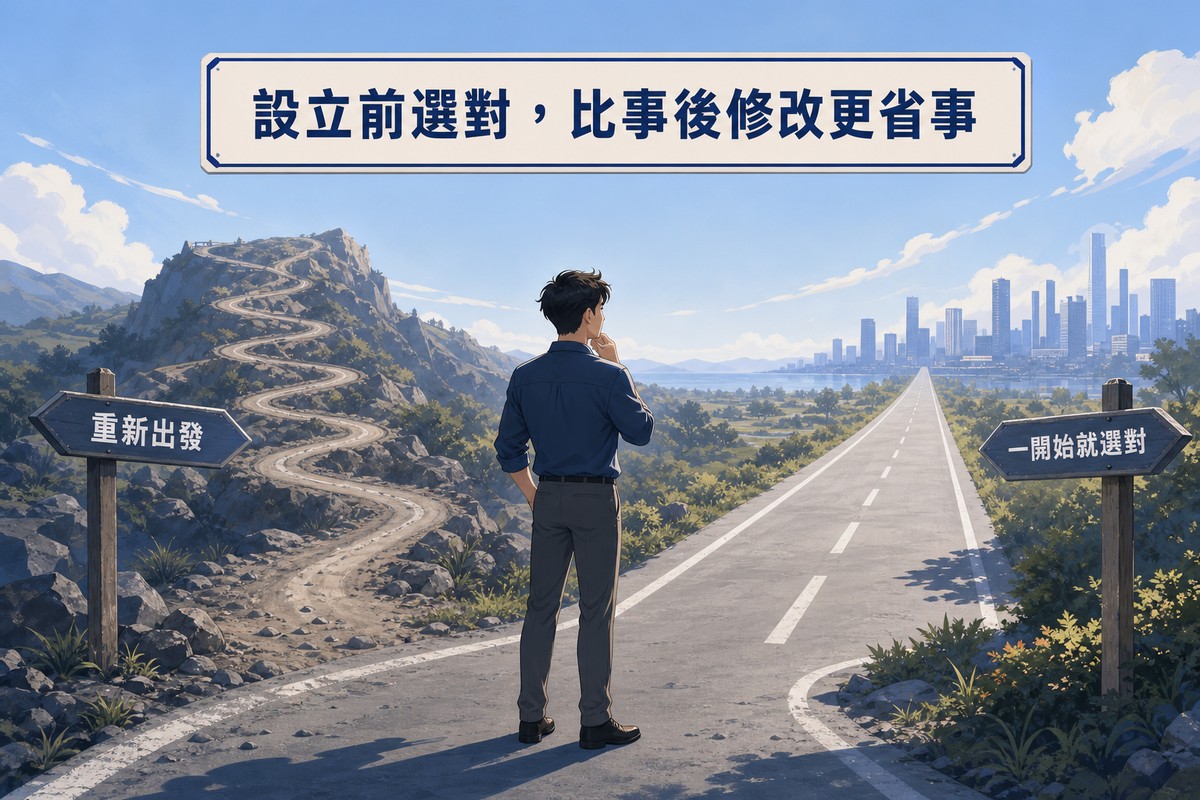 創業者面對重新出發與一開始就選對兩條路情境