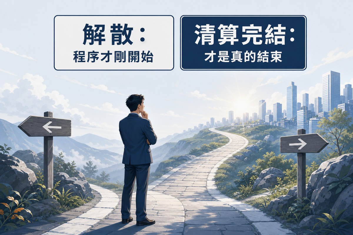 解散與清算完結兩階段路標情境