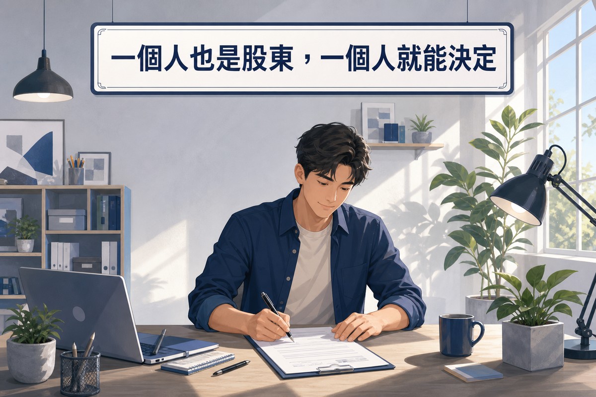 獨自創業者簽署一人有限公司股東同意書情境
