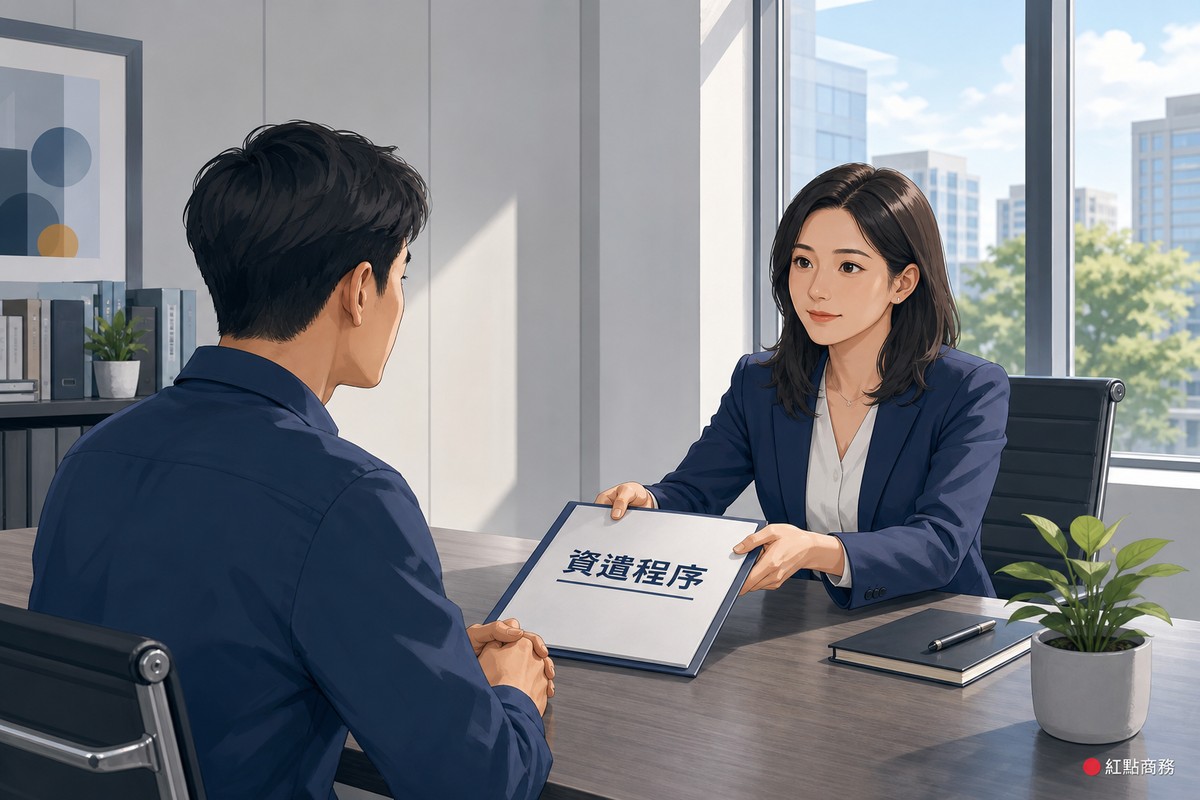人資主管與員工在會議室進行資遣程序說明