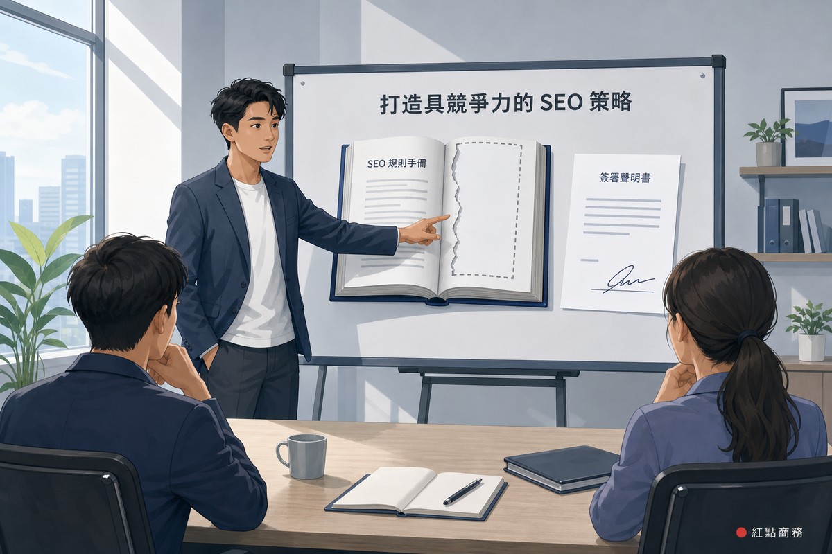 簡報板上攤開的法規本缺了一頁，旁邊立著一張簽好的紙